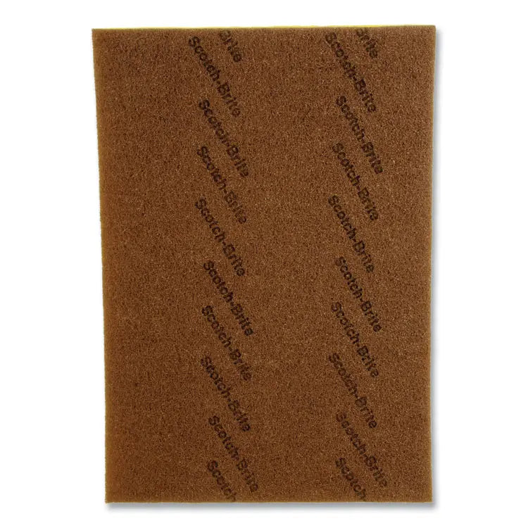 3M/COMMERCIAL TAPE DIV. Clean and Shine Pad, 20 x 14, Brown/Yellow, 5/Carton