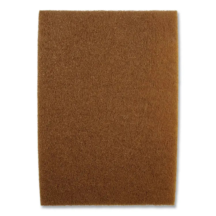 3M/COMMERCIAL TAPE DIV. Clean and Shine Pad, 20 x 14, Brown/Yellow, 5/Carton